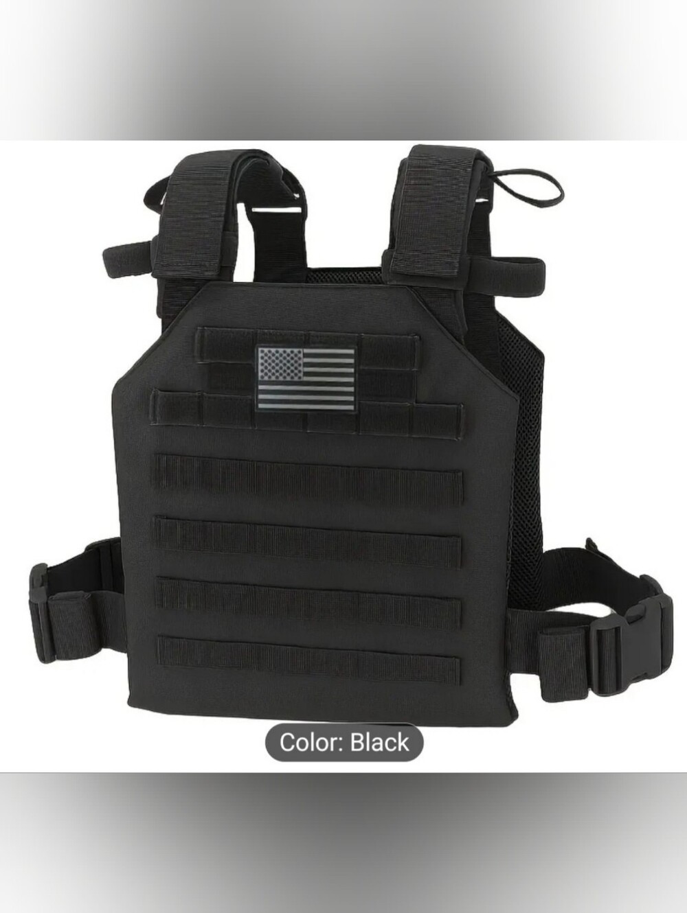 Tactical Light weight Vest W/O insert plates Unisex Adjustable  Outdoor Black